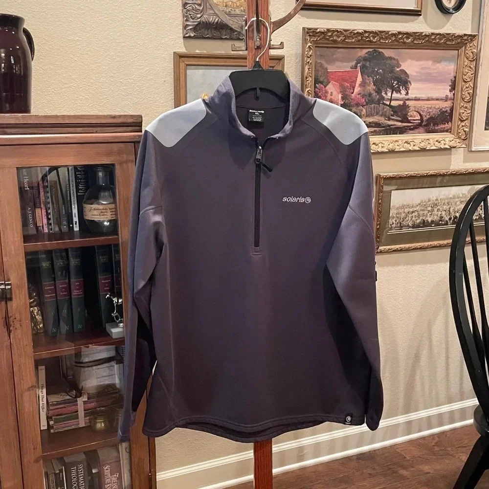 Solaris men’s 1/4 zip fleece-lined pullover SZ XL gray